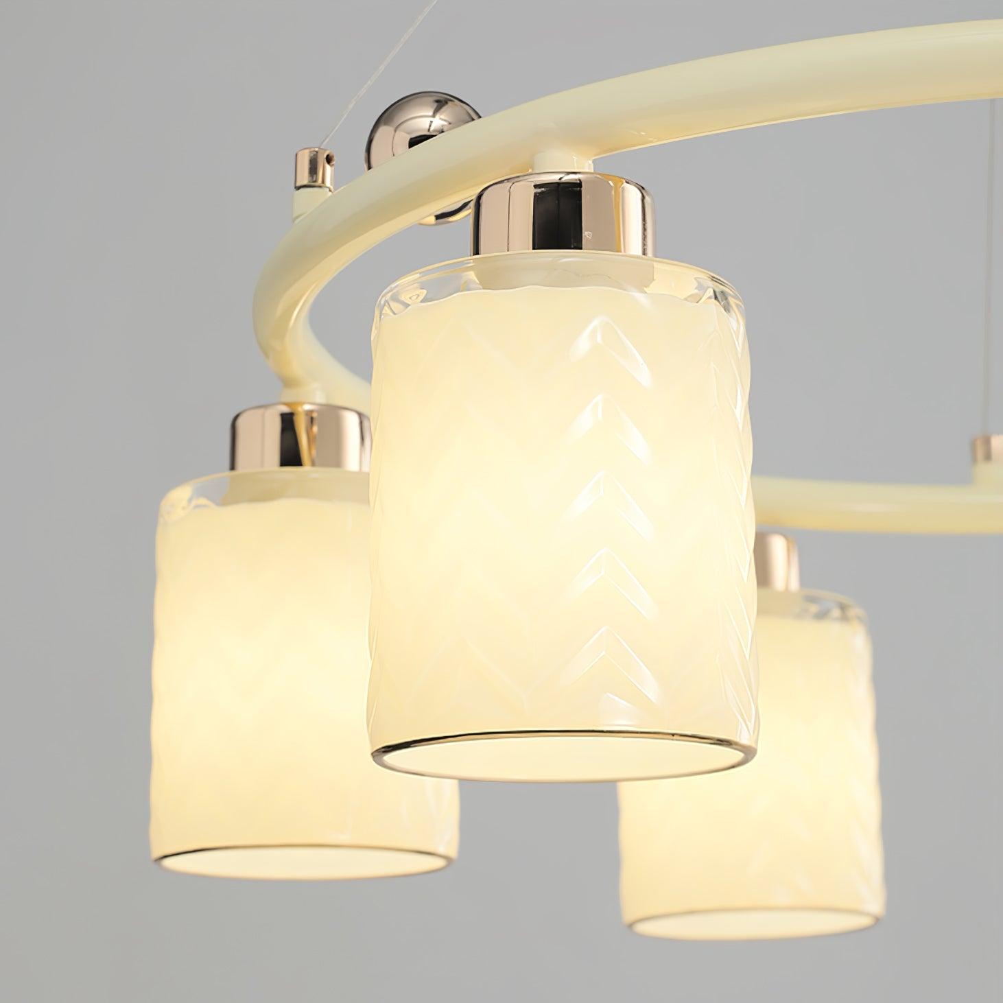 Alsile Japandi Style Glass Chandelier