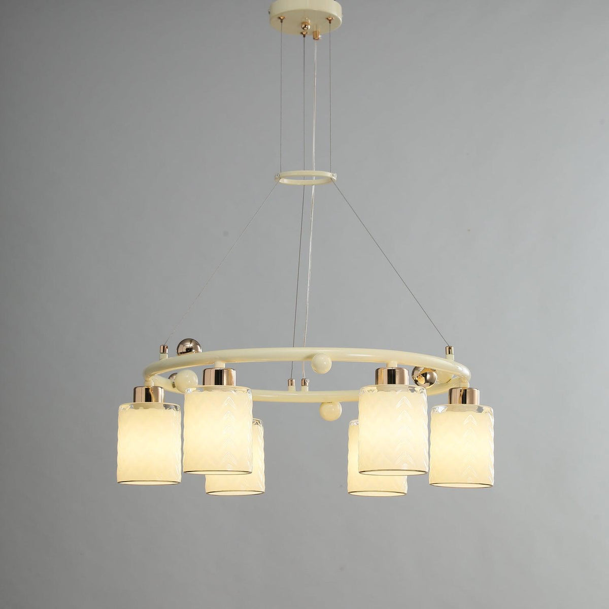 Alsile Japandi Style Glass Chandelier