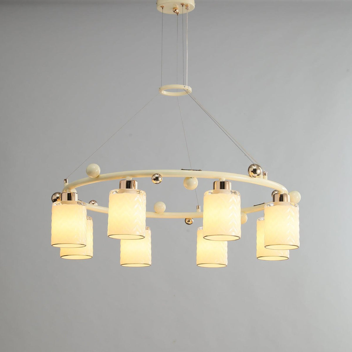 Alsile Japandi Style Glass Chandelier