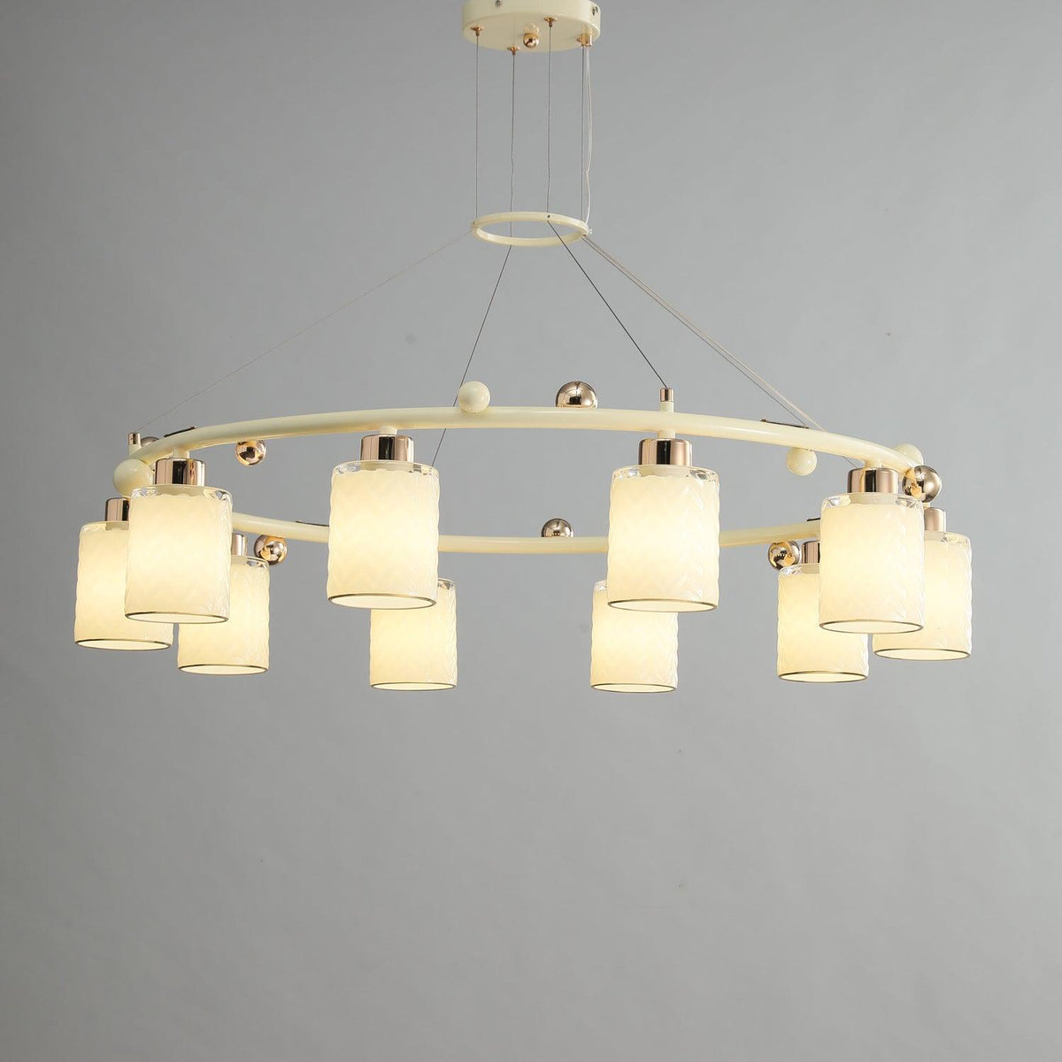 Alsile Japandi Style Glass Chandelier