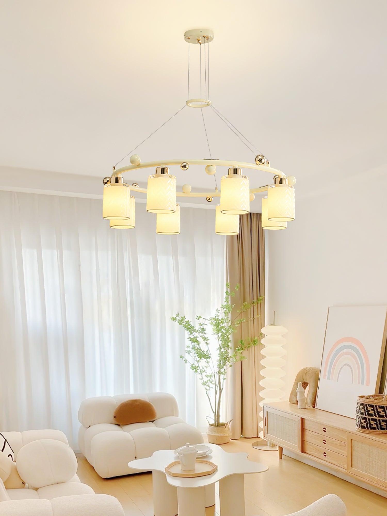 Alsile Japandi Style Glass Chandelier