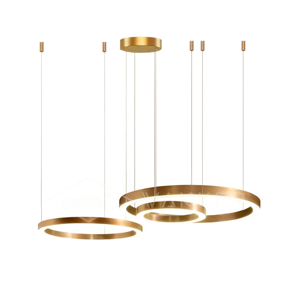 Dexlin Pendant Light LED Ring Gold Modern 3-Ring