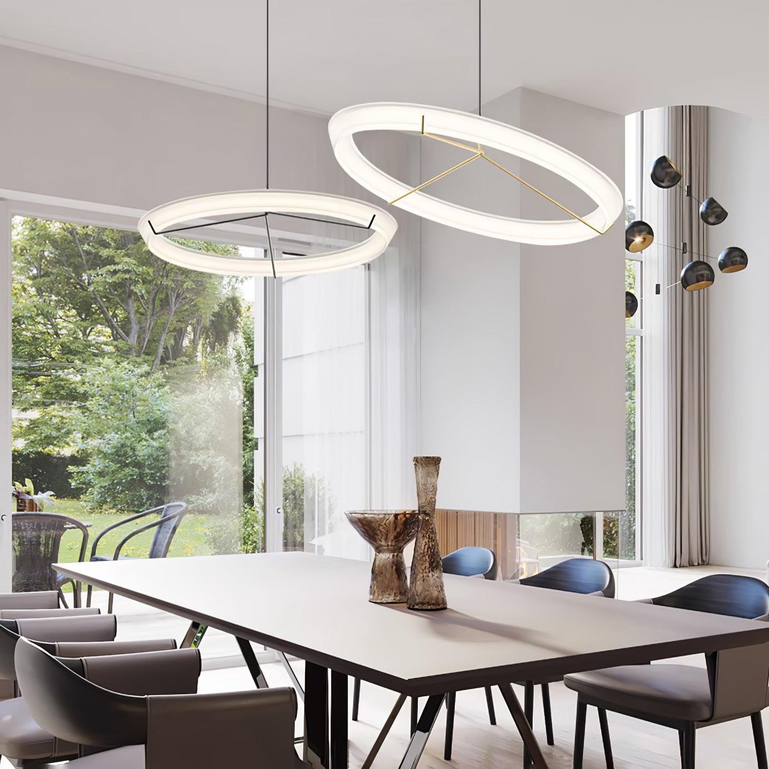 Orinirian Chandelier Modern Stainless Steel Ring