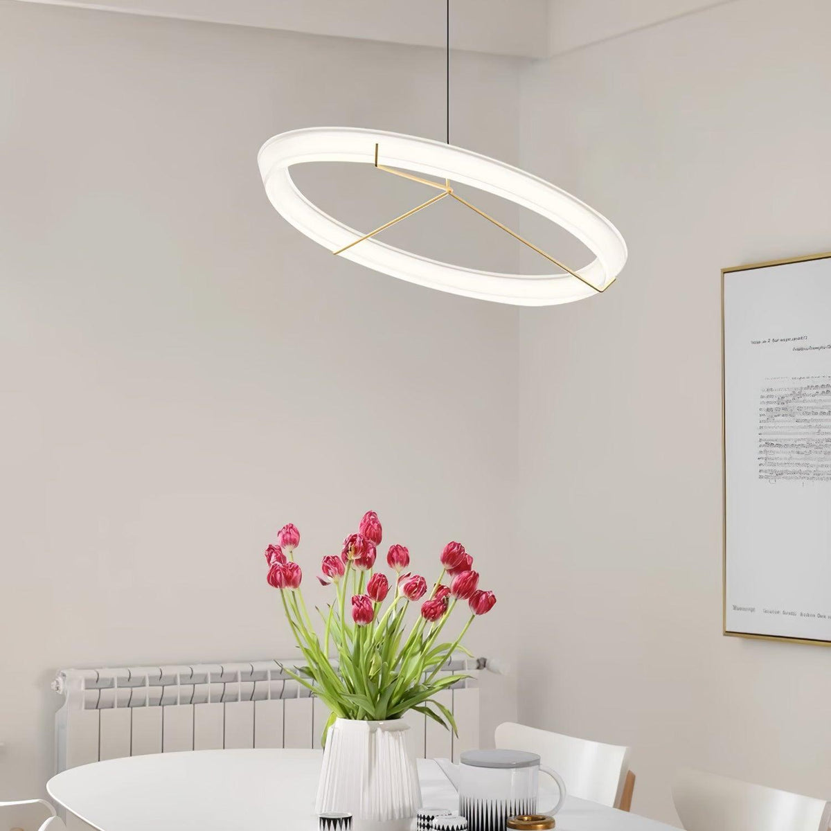Orinirian Chandelier Modern Stainless Steel Ring