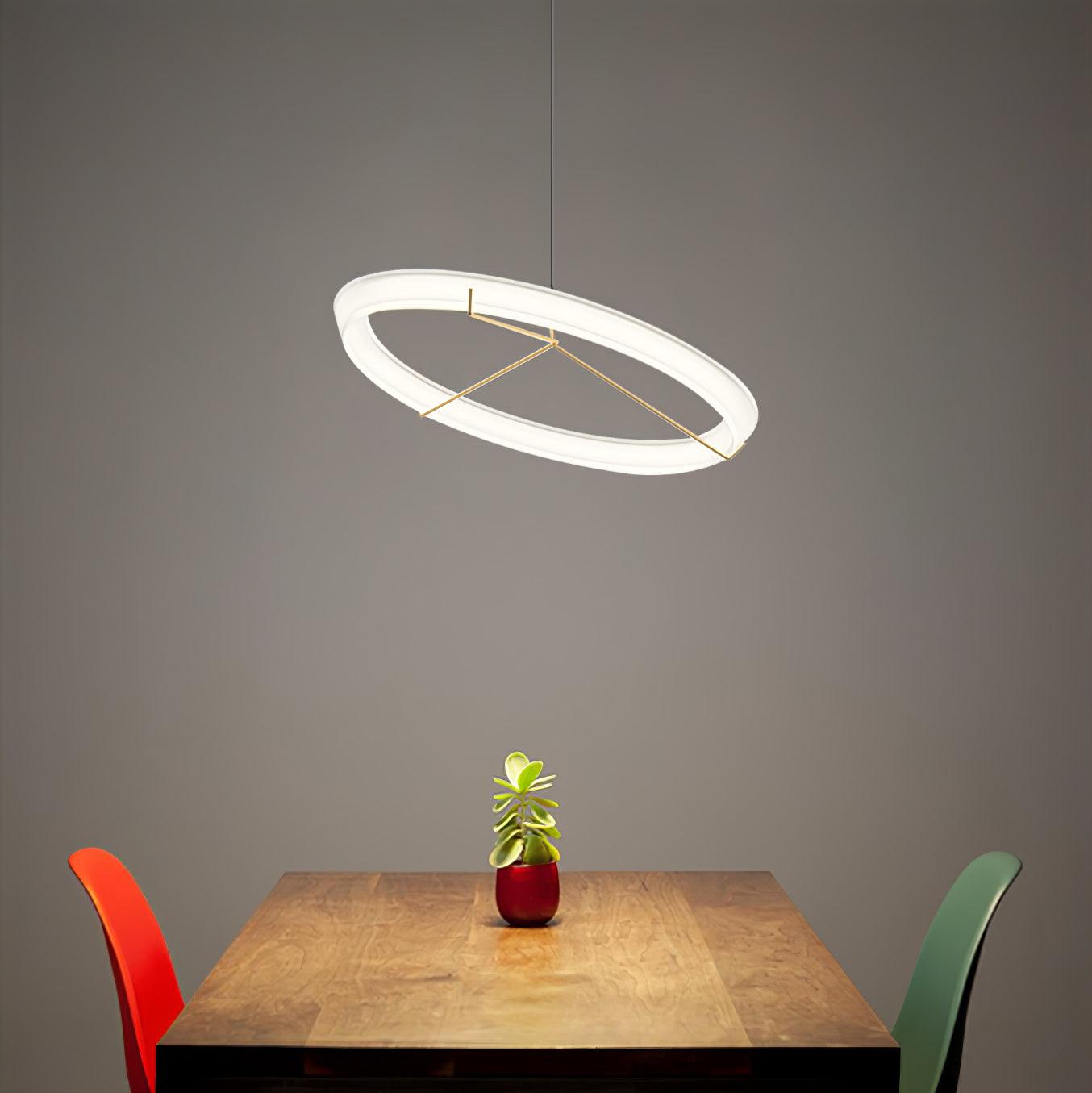 Orinirian Chandelier Modern Stainless Steel Ring
