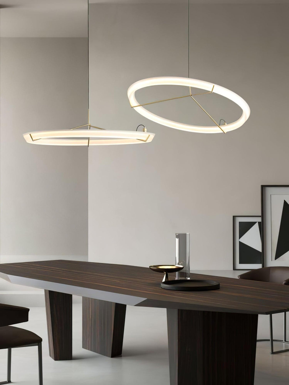 Orinirian Chandelier Modern Stainless Steel Ring
