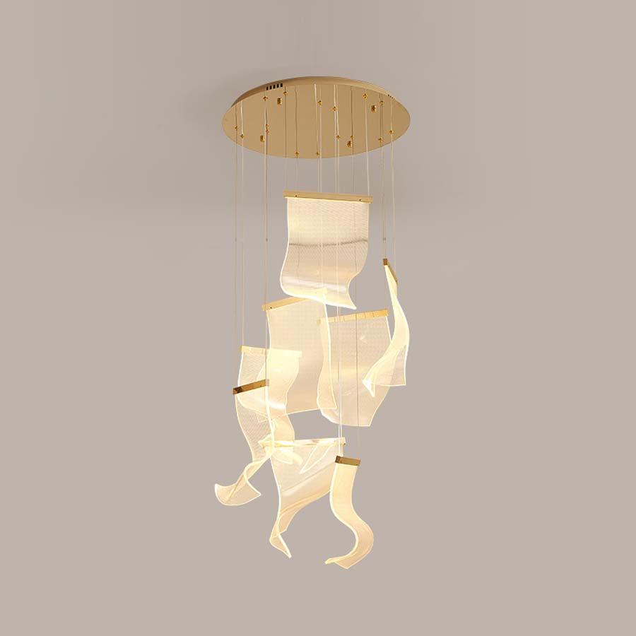 Lucuian Chandelier Acrylic LED Abstract Floating