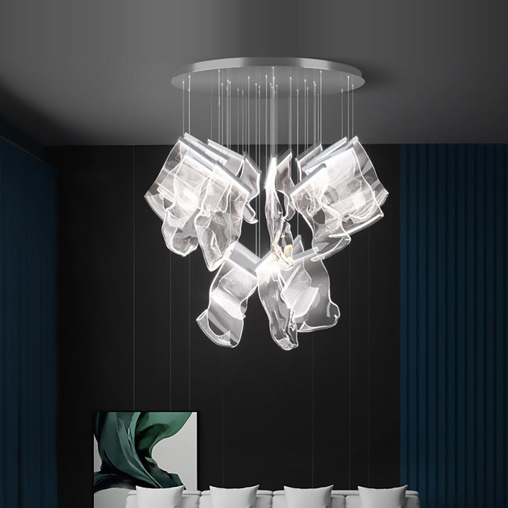 Lucuian Chandelier Acrylic LED Abstract Floating
