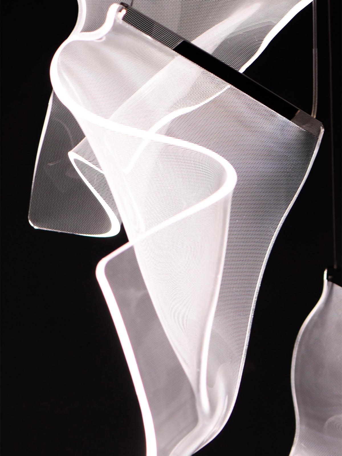Lucuian Chandelier Acrylic LED Abstract Floating