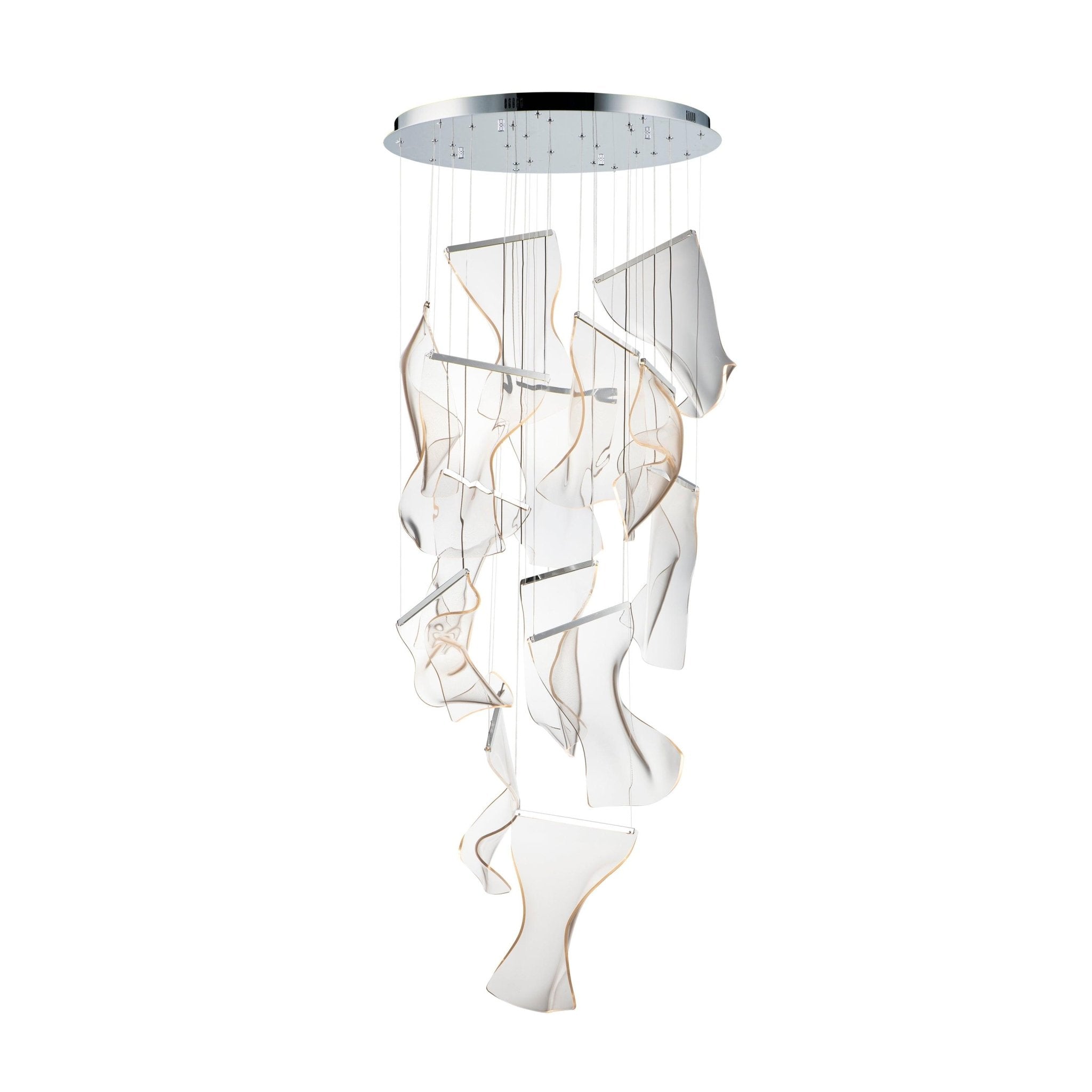 Lucuian Chandelier Acrylic LED Abstract Floating