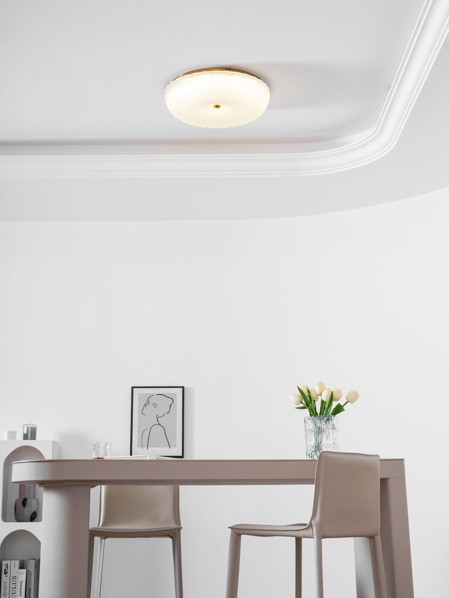 Delafield Ripple Glass Flush Mount Ceiling Light
