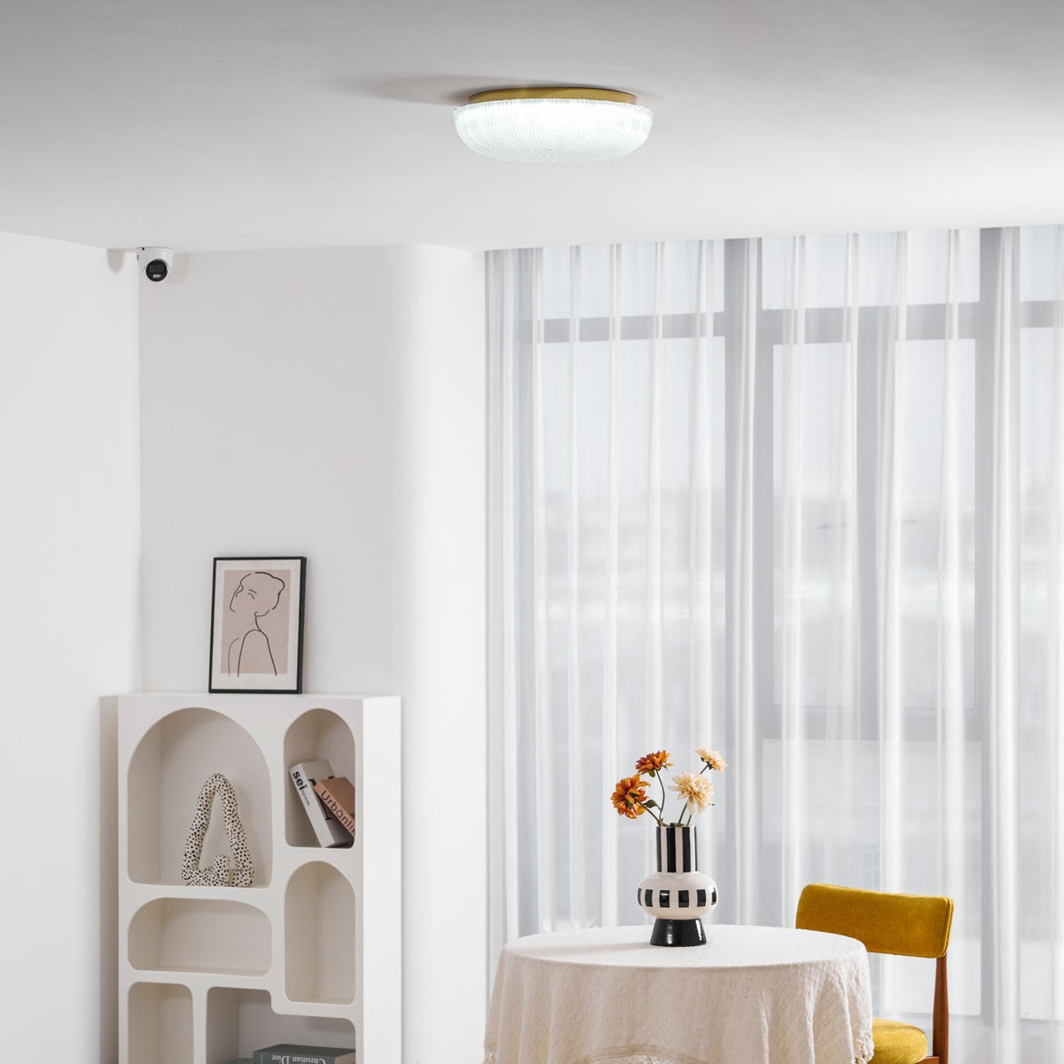 Delafield Ripple Glass Flush Mount Ceiling Light