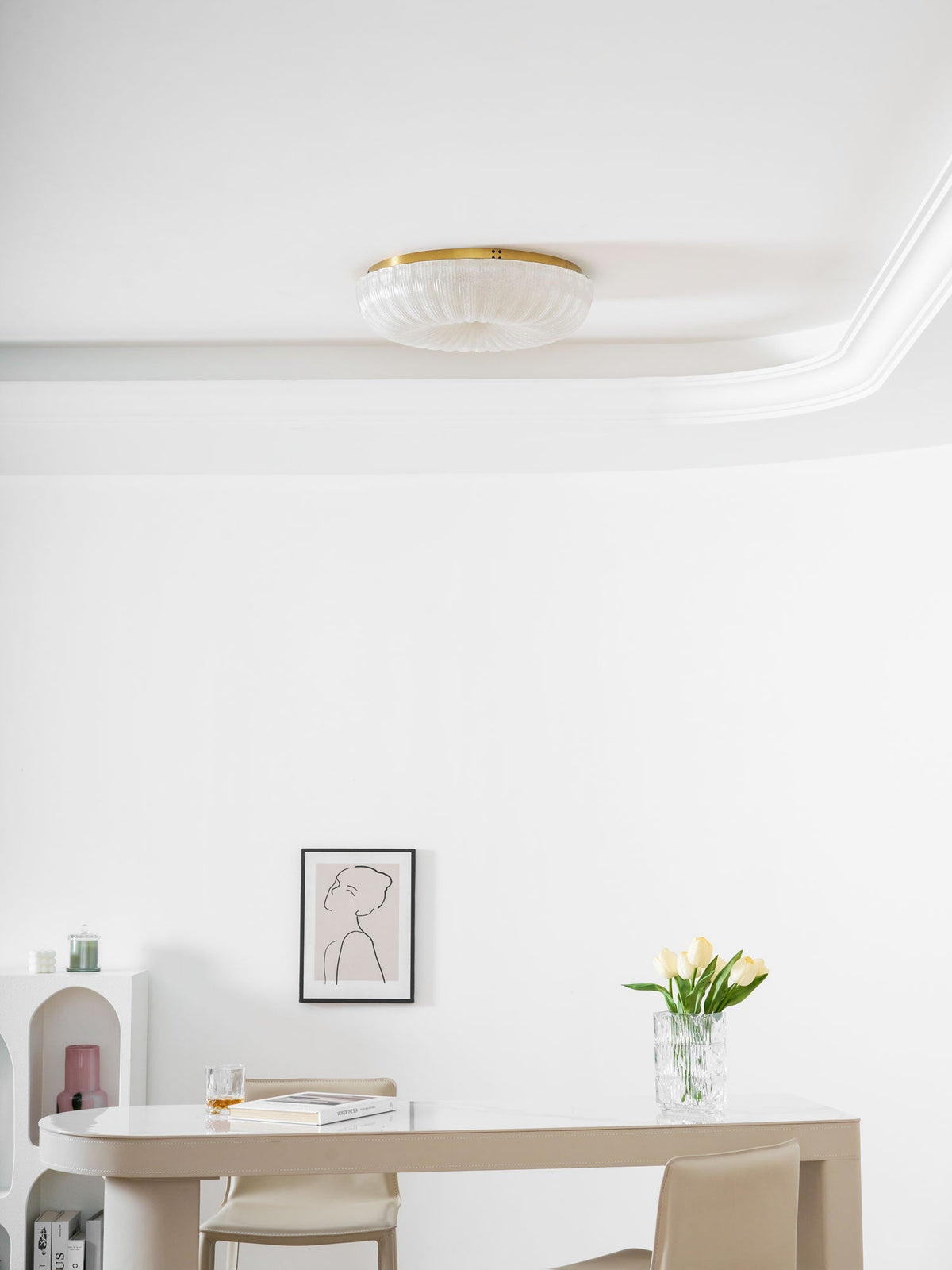 Delafield Ripple Glass Flush Mount Ceiling Light