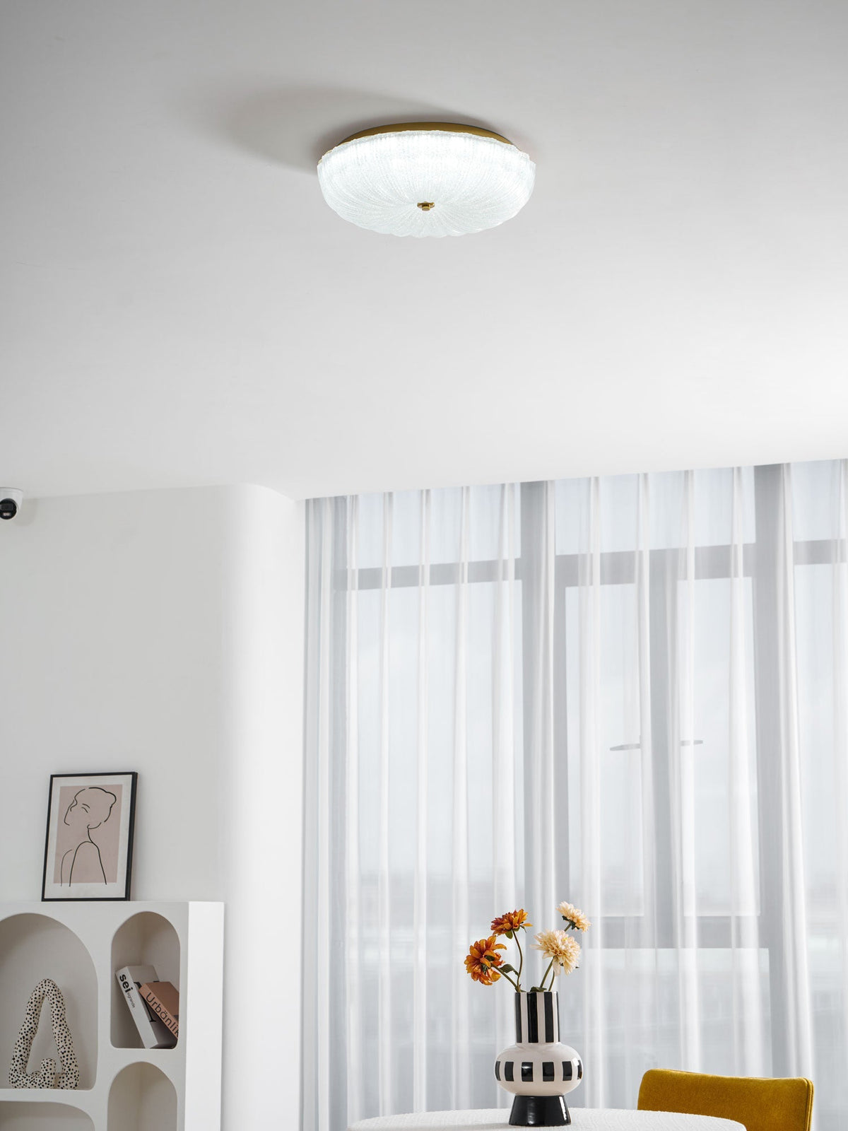 Delafield Ripple Glass Flush Mount Ceiling Light