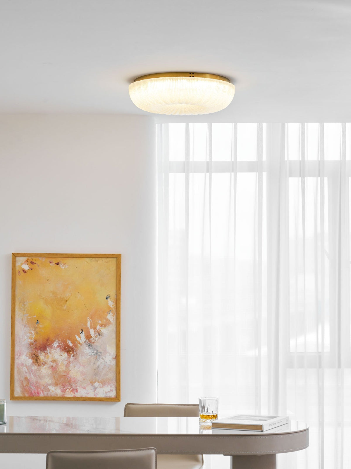 Delafield Ripple Glass Flush Mount Ceiling Light