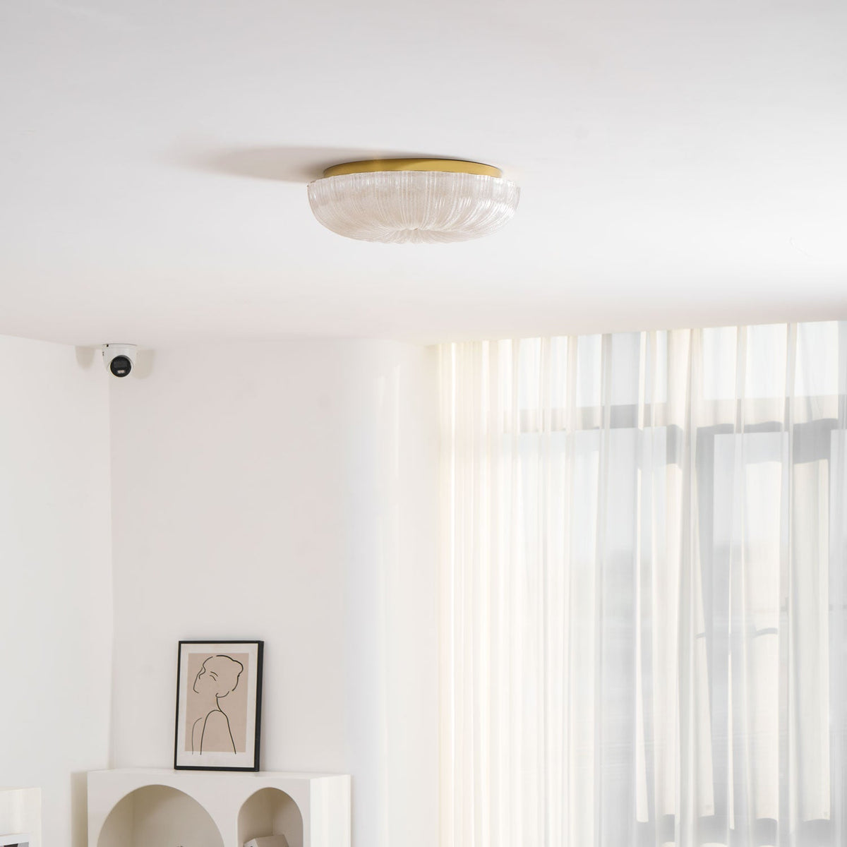 Delafield Ripple Glass Flush Mount Ceiling Light