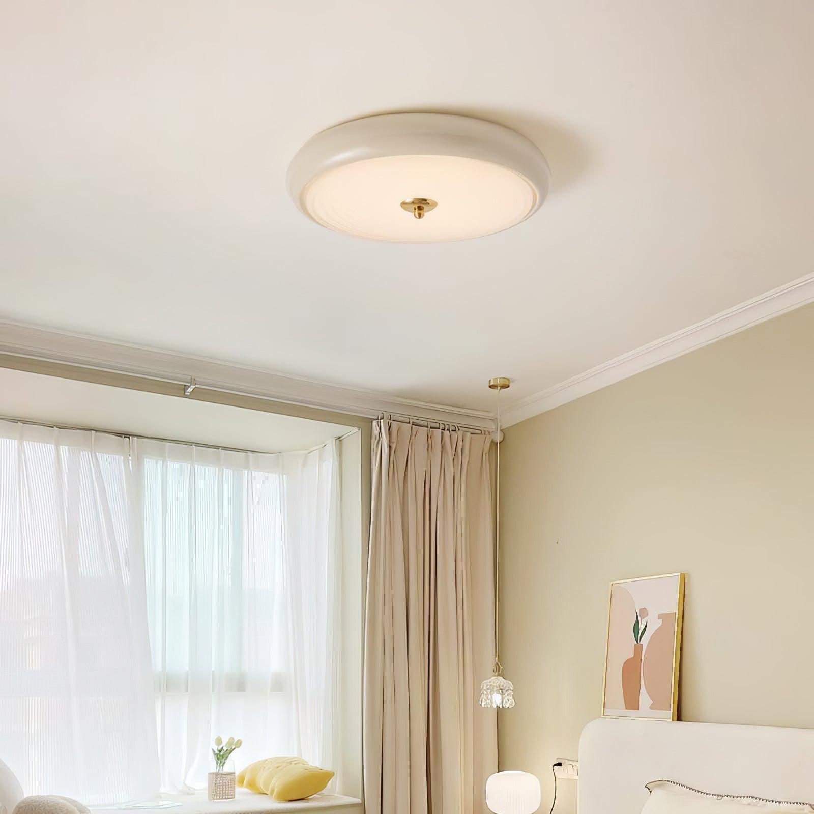 Utheara Modern Minimalist Ripple Cream Glass Ceiling Lamp