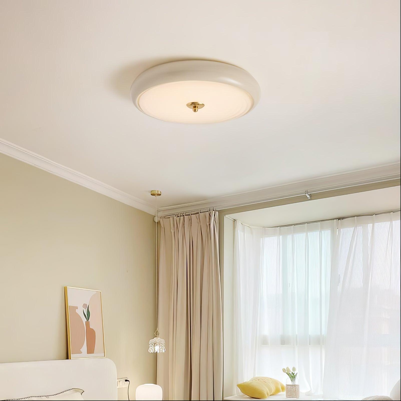 Utheara Modern Minimalist Ripple Cream Glass Ceiling Lamp