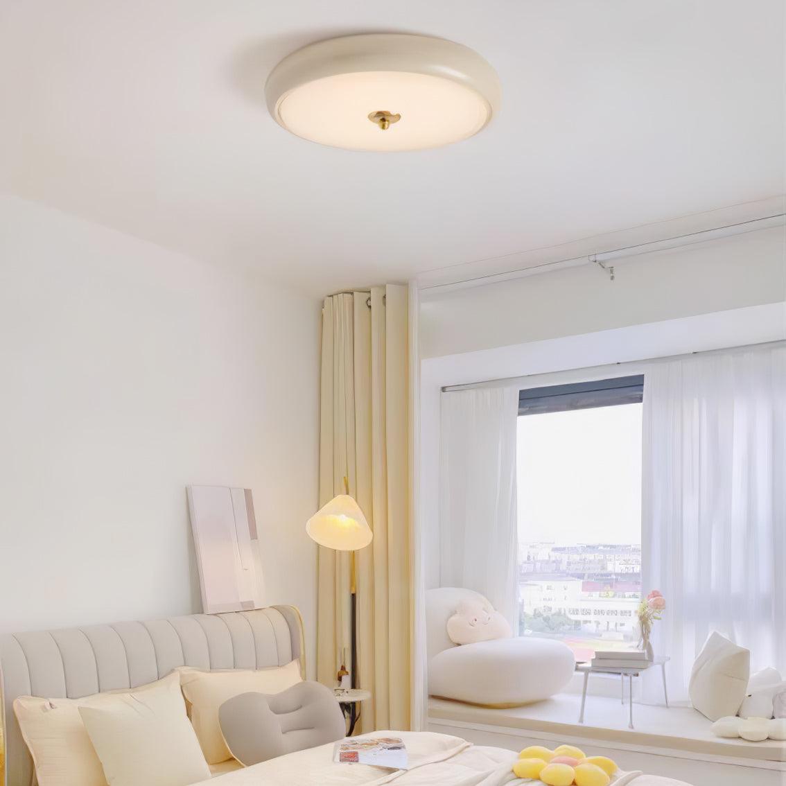 Utheara Modern Minimalist Ripple Cream Glass Ceiling Lamp