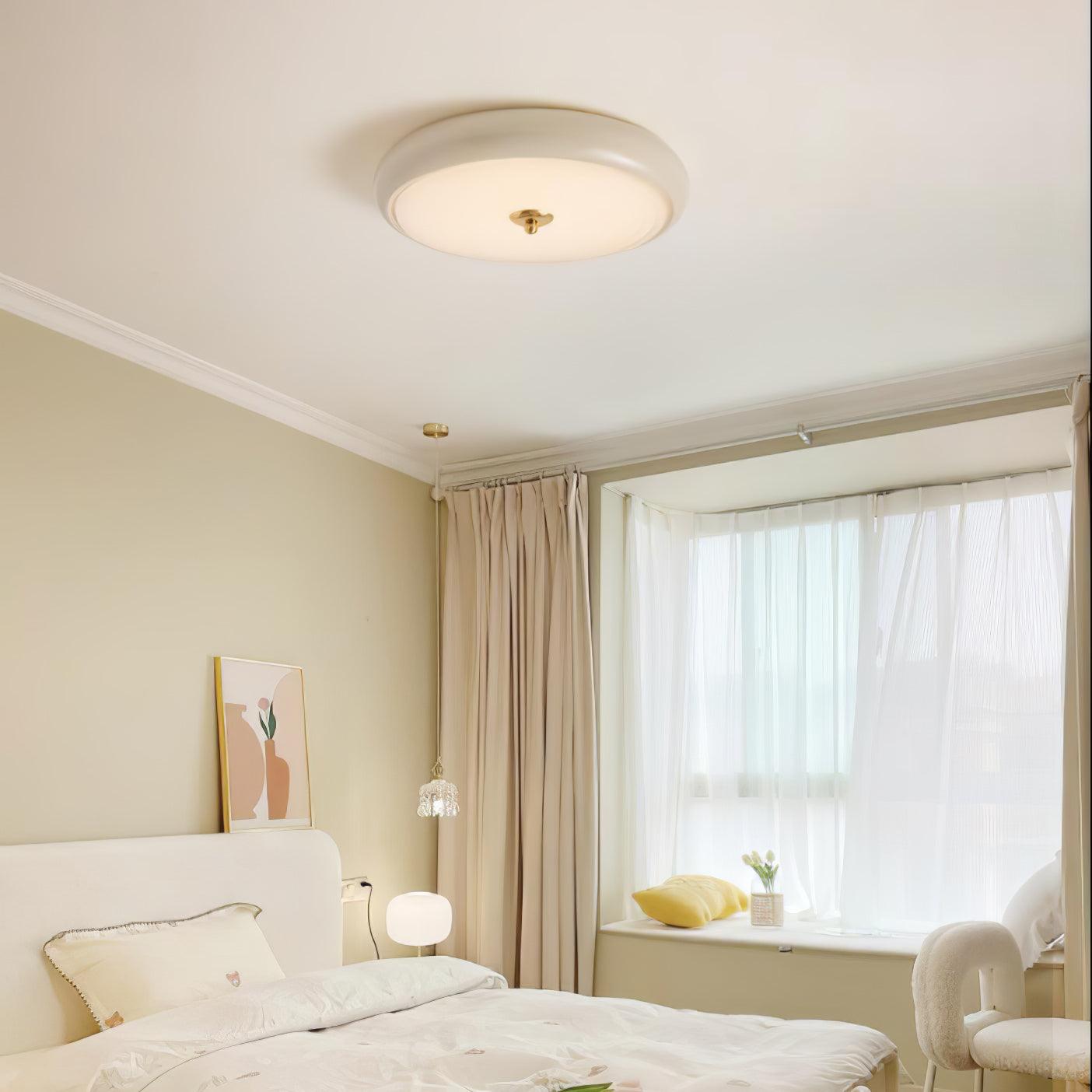 Utheara Modern Minimalist Ripple Cream Glass Ceiling Lamp