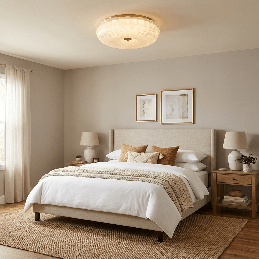 Delafield Ripple Glass Flush Mount Ceiling Light