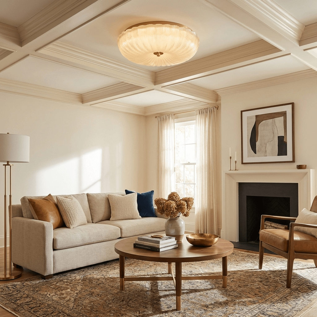 Delafield Ripple Glass Flush Mount Ceiling Light
