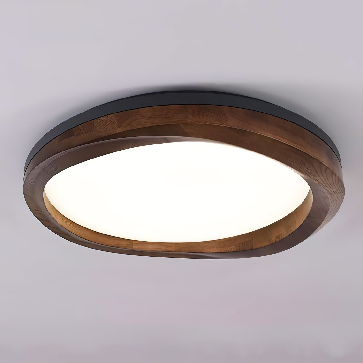 Aurdoreth Modern Minimalist Ripple Wood Ceiling Light