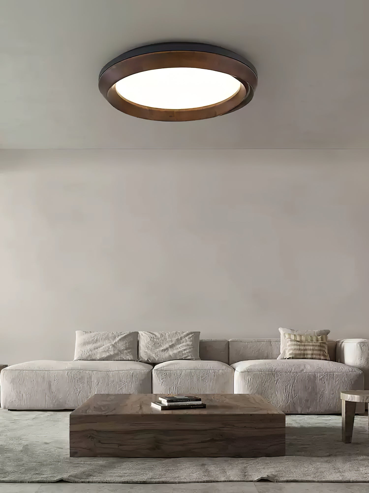 Aurdoreth Modern Minimalist Ripple Wood Ceiling Light