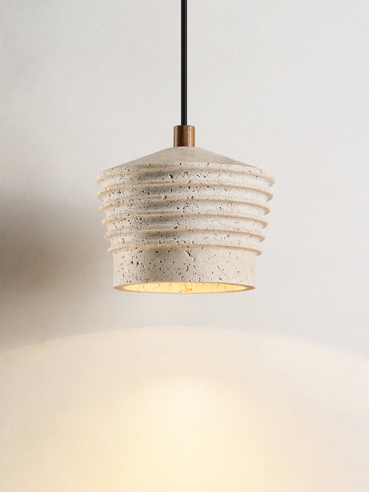 Hana Maison Ribbed Natural Yellow Travertine Pendant Lamp