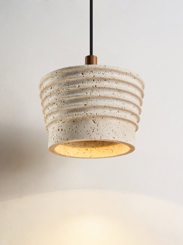 Hana Maison Ribbed Natural Yellow Travertine Pendant Lamp