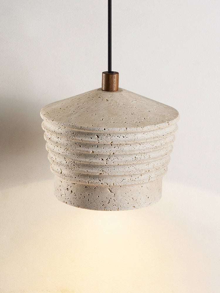 Hana Maison Ribbed Natural Yellow Travertine Pendant Lamp