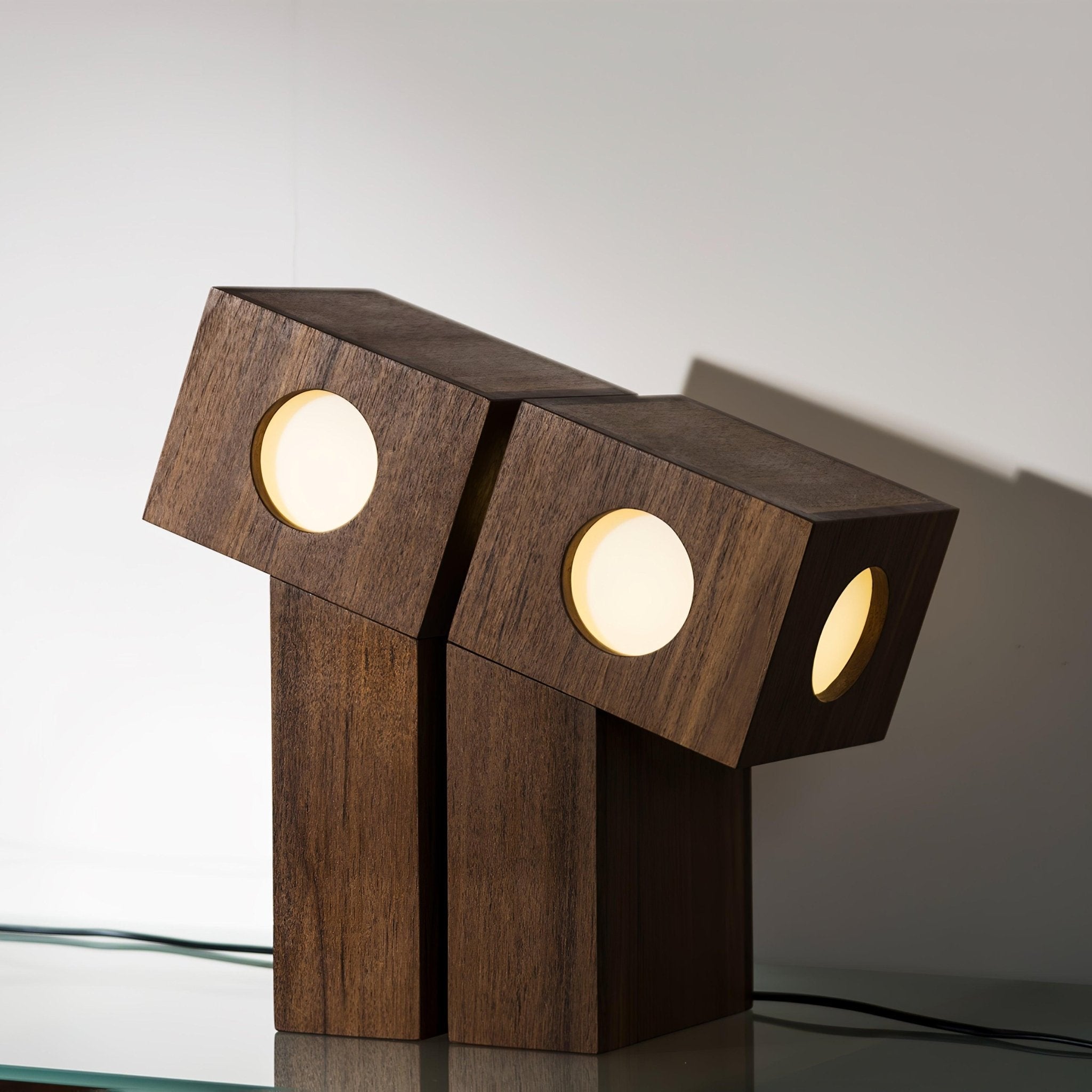 Geo Modern Wood Table Lamp