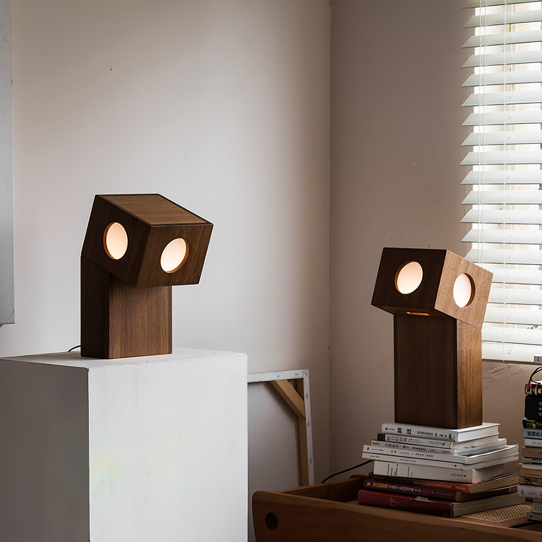 Geo Modern Wood Table Lamp