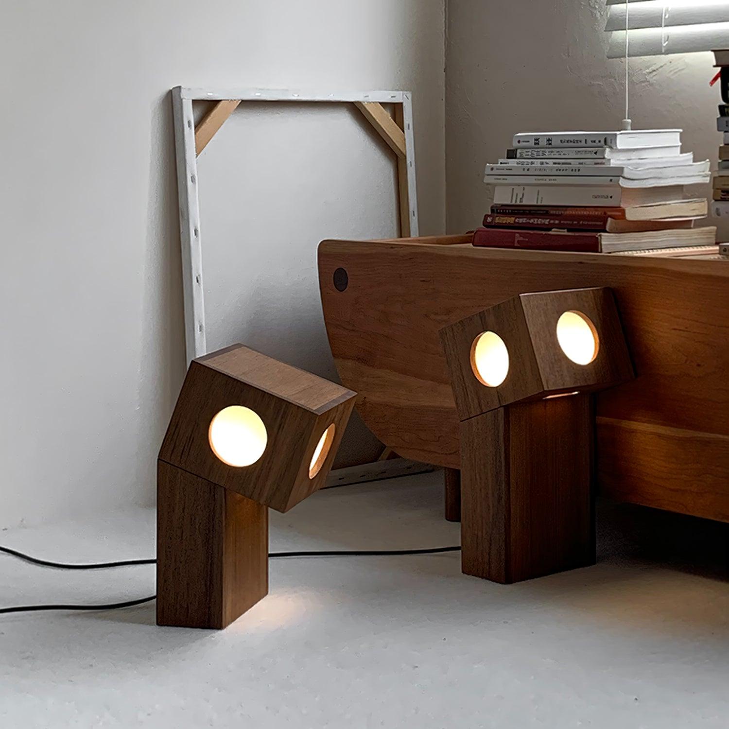 Geo Modern Wood Table Lamp