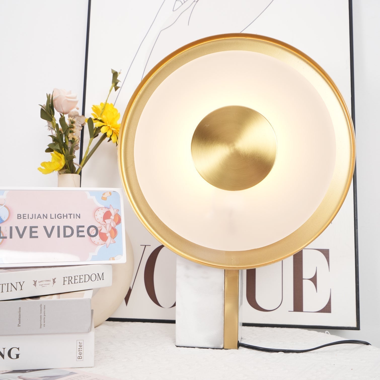 Tessain Marble Minimalist Table Lamp