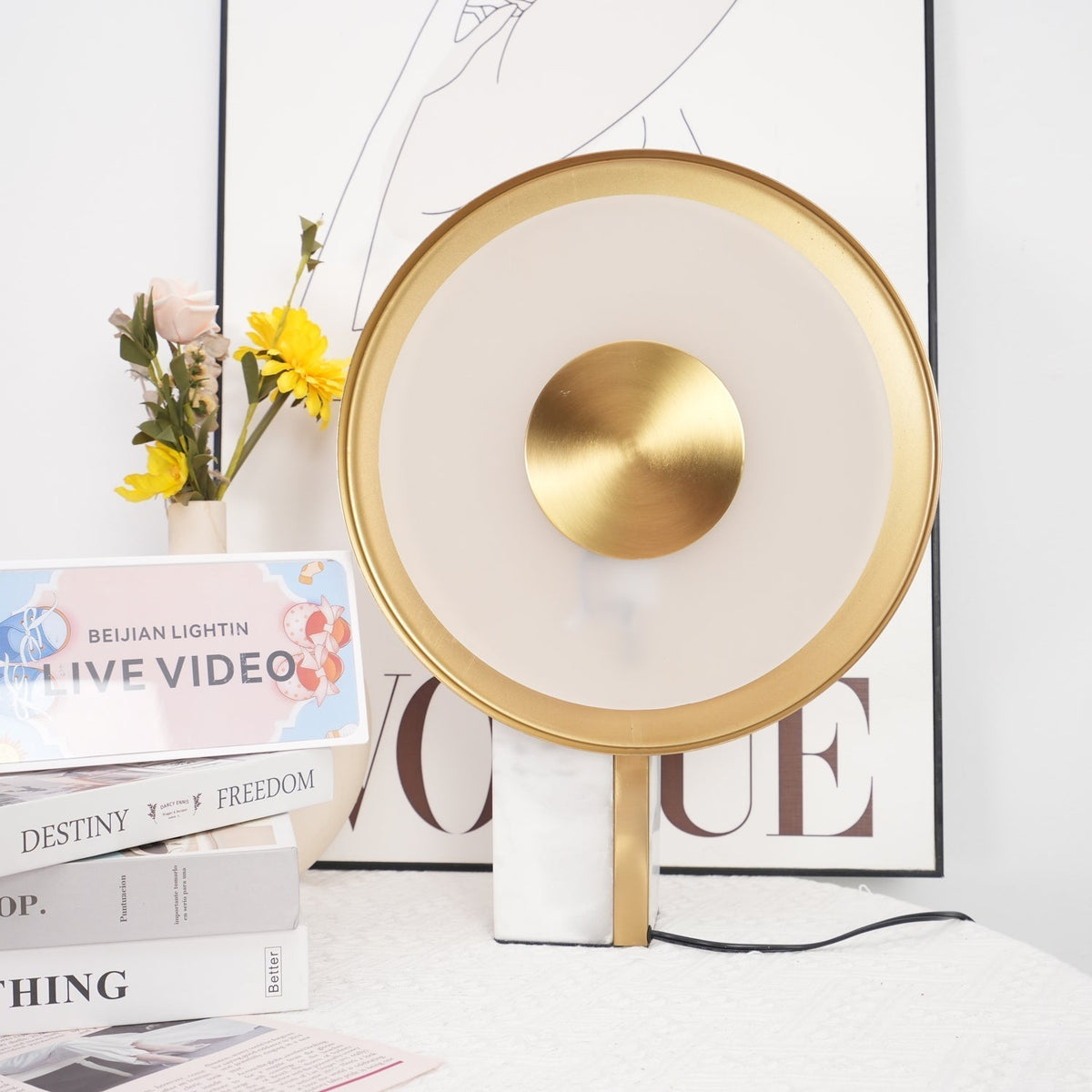 Tessain Marble Minimalist Table Lamp