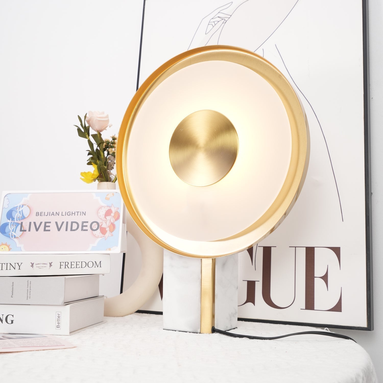 Tessain Marble Minimalist Table Lamp