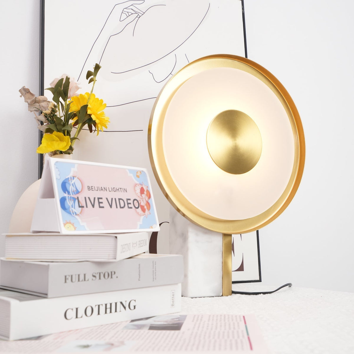 Tessain Marble Minimalist Table Lamp