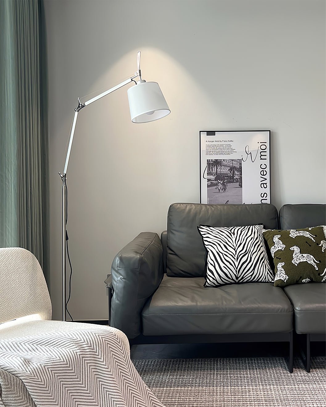 Ciroce Fabric Industrial Floor Lamp