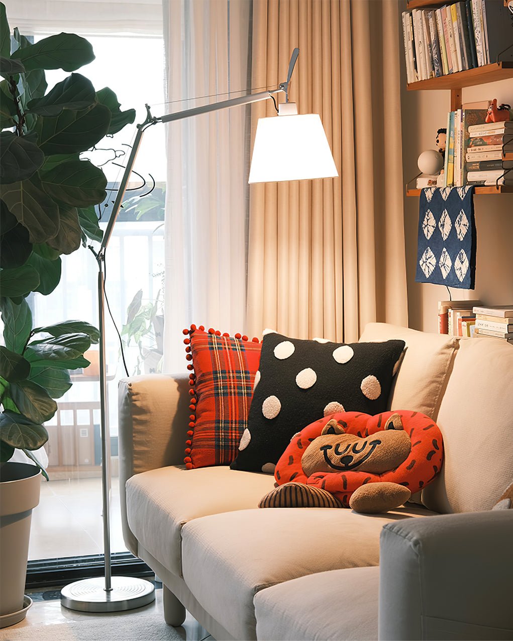 Ciroce Fabric Industrial Floor Lamp