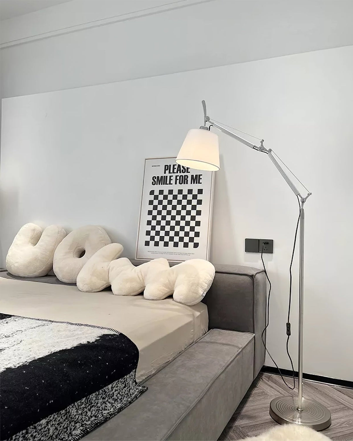 Ciroce Fabric Industrial Floor Lamp