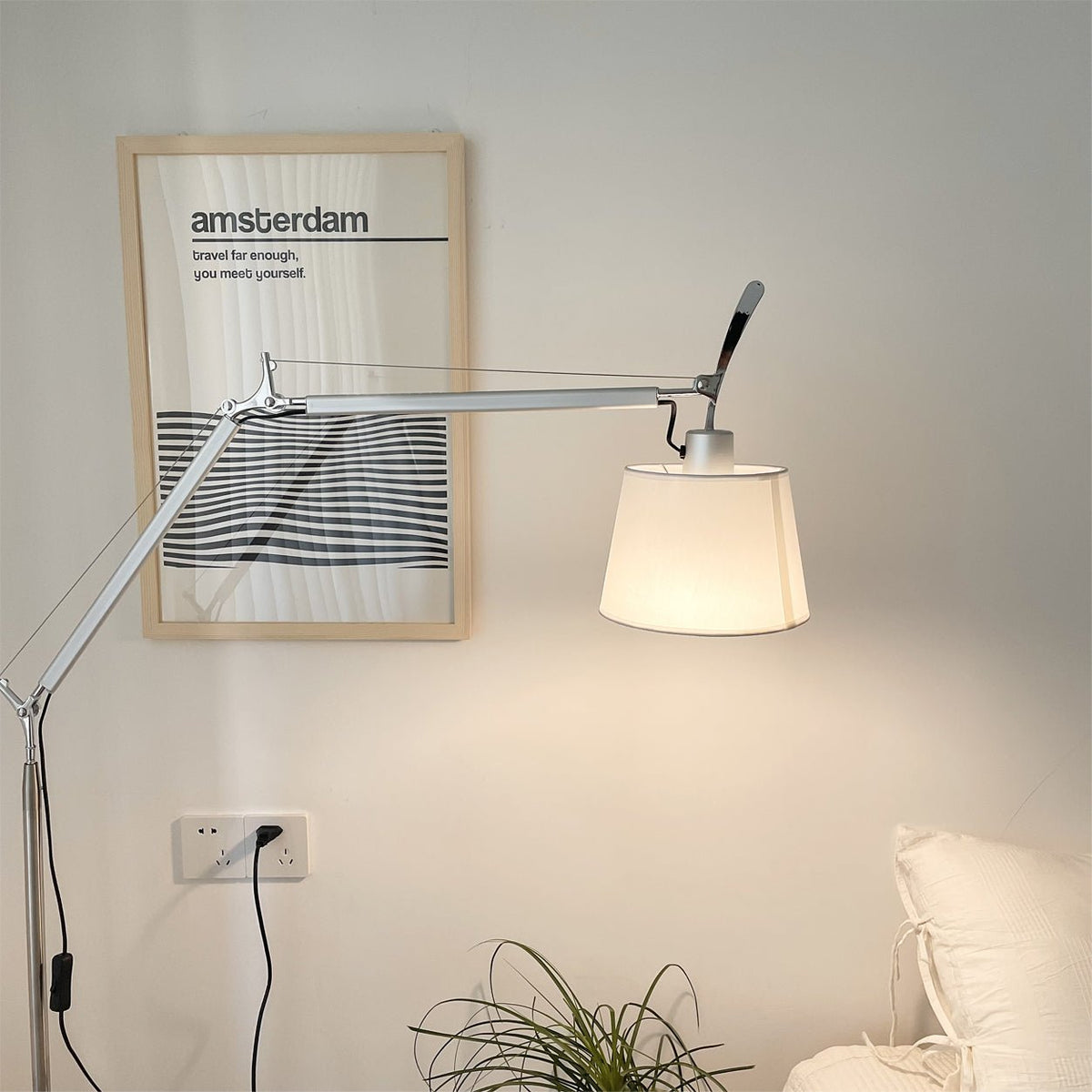 Ciroce Fabric Industrial Floor Lamp