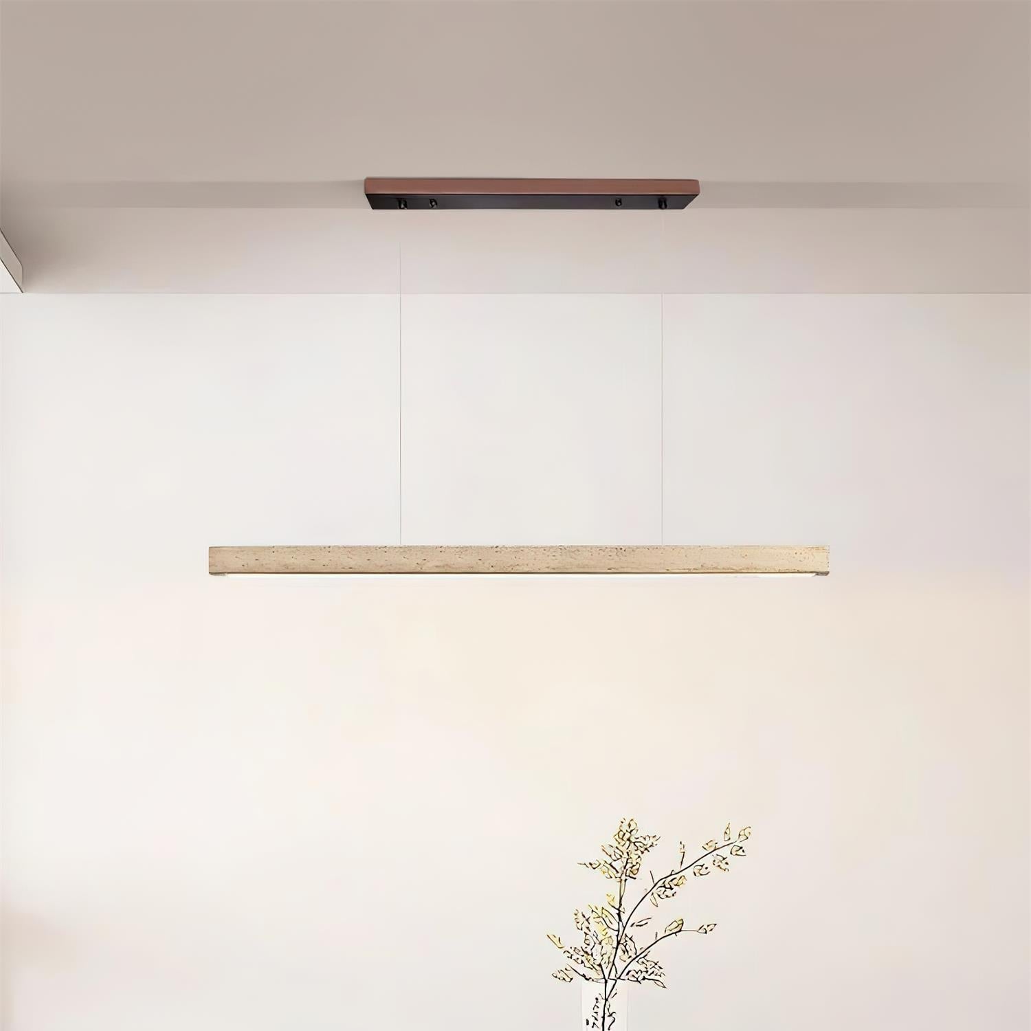 Delya Linear Travertine Pendant Lamp - Neutral Decor