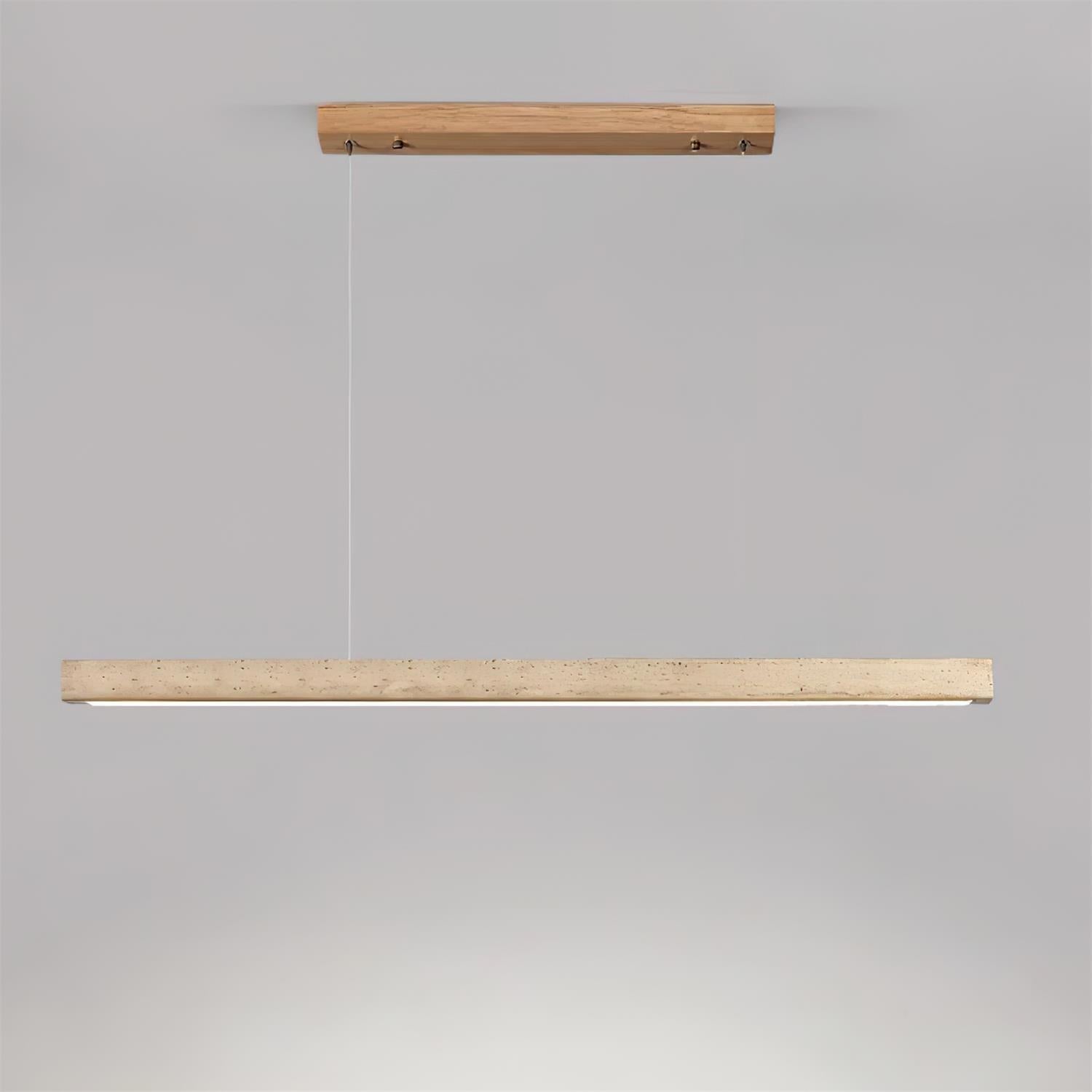 Delya Linear Travertine Pendant Lamp - Neutral Decor