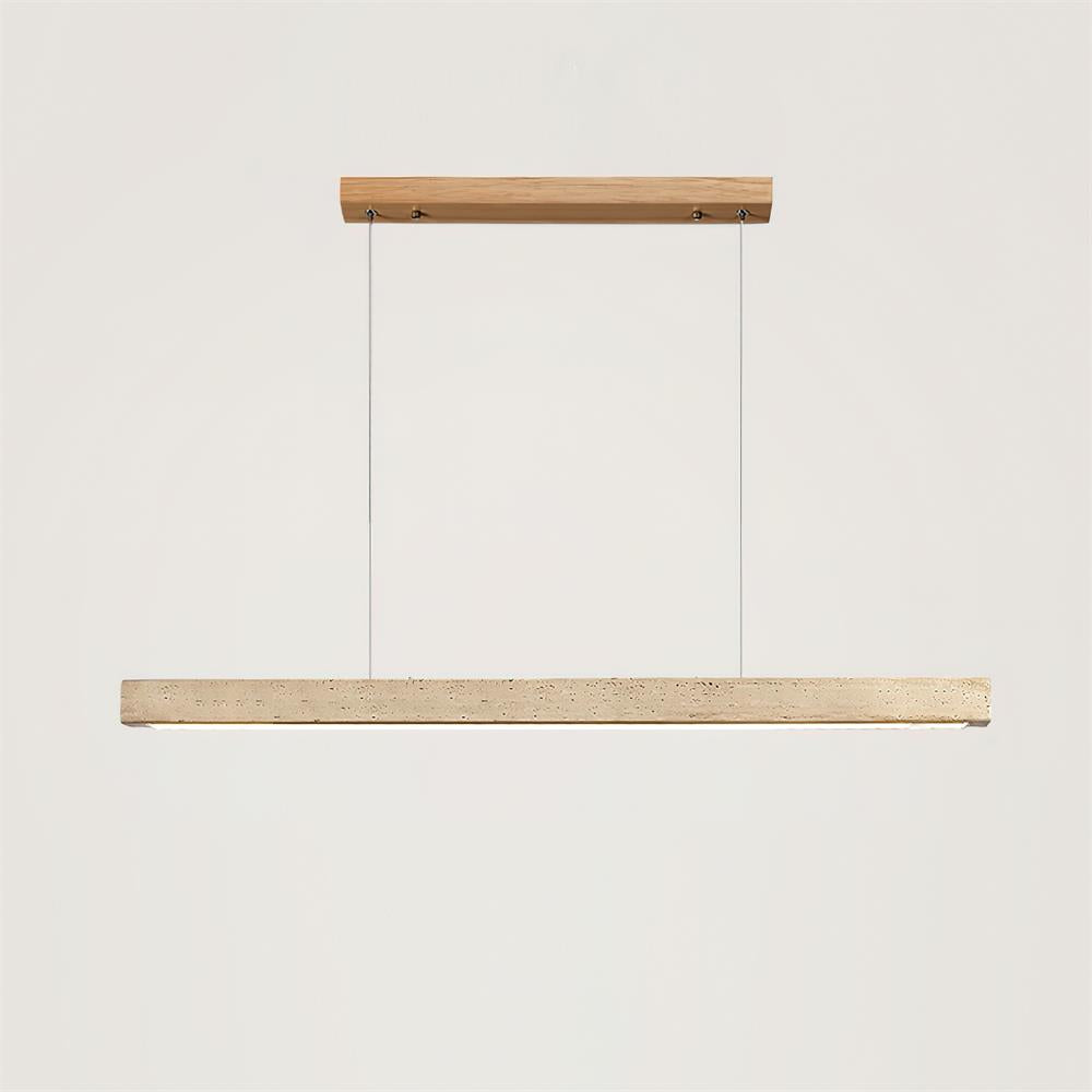 Delya Linear Travertine Pendant Lamp - Neutral Decor