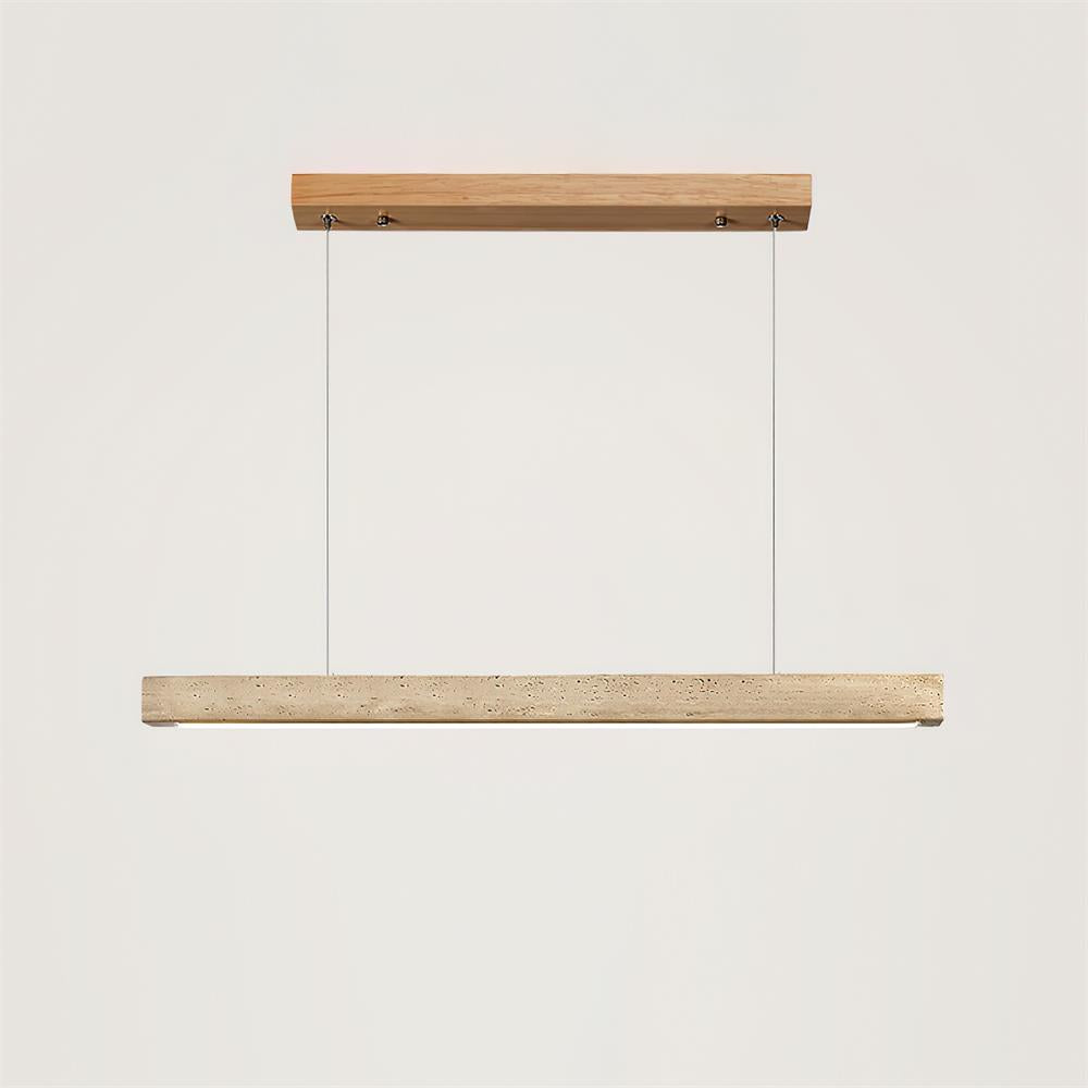 Delya Linear Travertine Pendant Lamp - Neutral Decor