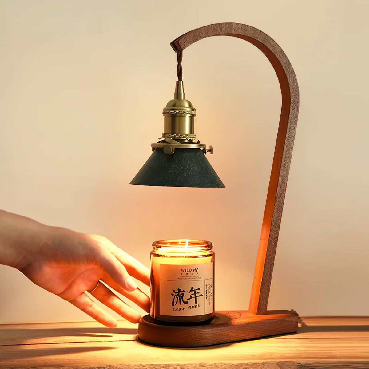 Aldorira Wood Mid-Century Modern Table Lamp