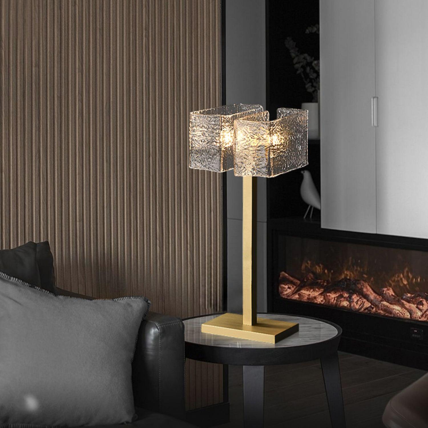 Blyn Brass Glass Artistic Table Lamp