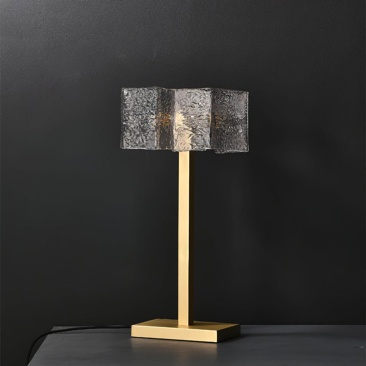 Blyn Brass Glass Artistic Table Lamp