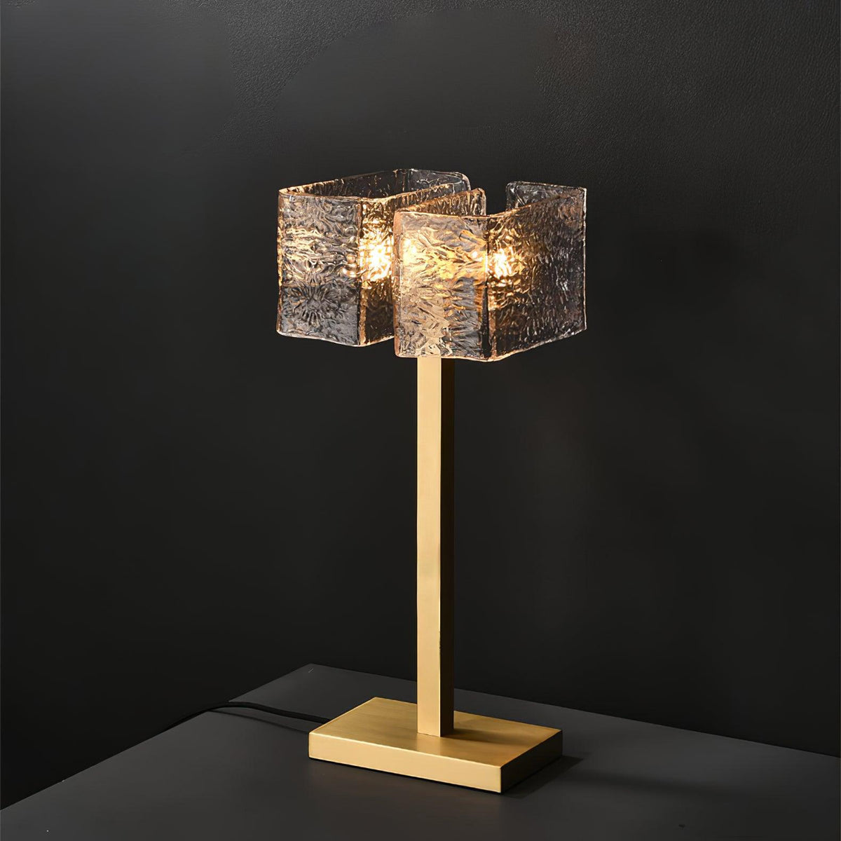 Blyn Brass Glass Artistic Table Lamp